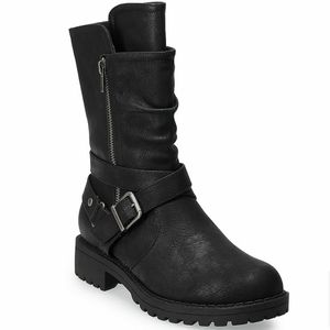 SO Black Buckle Boot  7.5